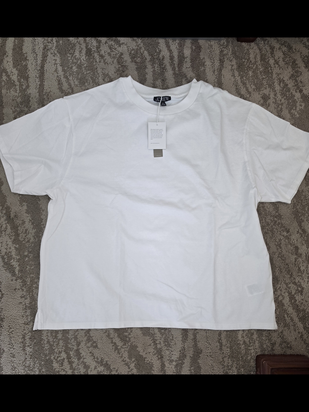 NWT J. Crew White Short Sleeve Boyfriend  Oversized Tee - Womens XL
